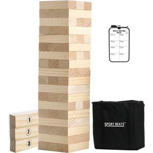 Large Tower Game Lawn Yard Outdoor Games for Adults and Family Wooden Stacking